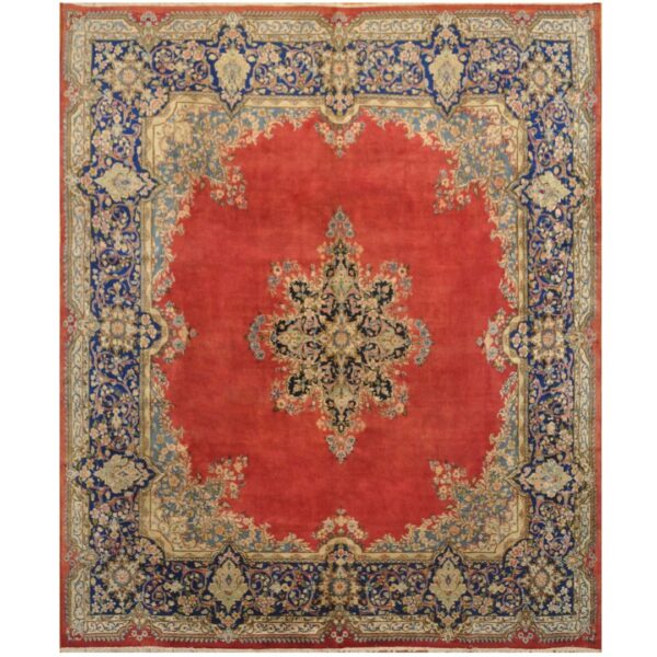 Persian Hand-knotted 1920's Semi-antique Kerman Wool Rug (11'3 x 14')