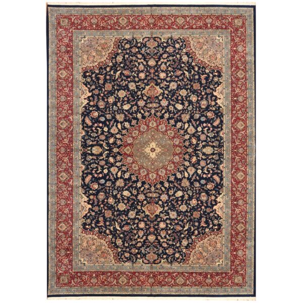 Persian Hand-knotted 1940's Semi-antique Tabriz Wool & Silk Rug (11' x 16')