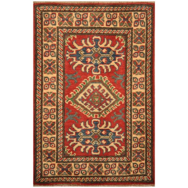 Afghan Hand-knotted Tribal Kazak Wool Rug (2' x 3')