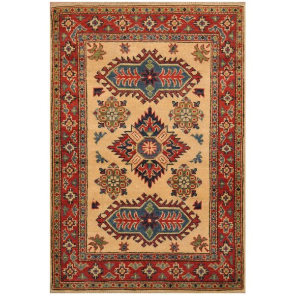 Afghan Hand-knotted Tribal Kazak Wool Rug (2'10 x 4')