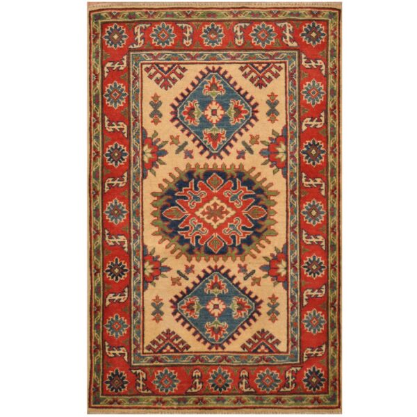 Afghan Hand-knotted Tribal Kazak Wool Rug (2'8 x 4'3)
