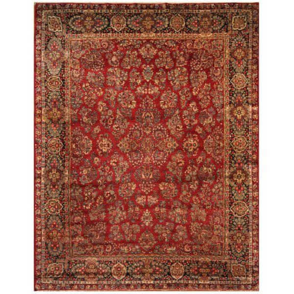 Persian Hand-knotted 1920's Antique Sarouk Wool Rug (12'1 x 15'10)