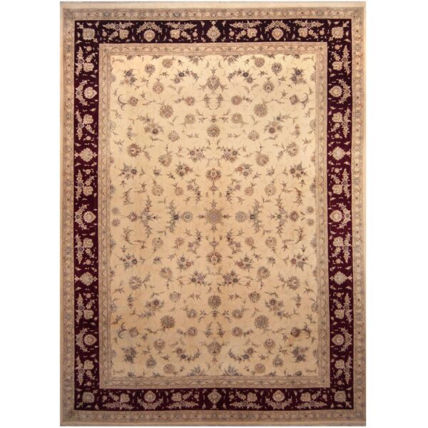 Indo Hand-knotted Vegetable Dye Tabriz Wool & Silk Rug (10' x 14')