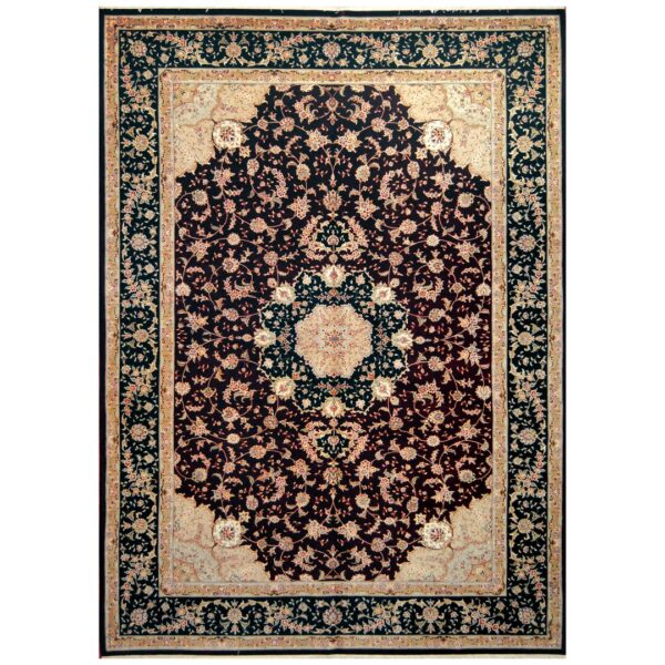 Indo Hand-knotted Kashan Wool & Silk Rug (10' x 14')