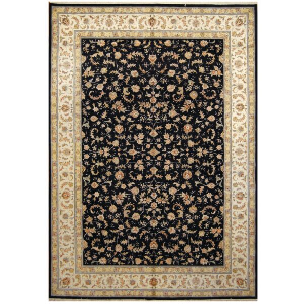 Indo Hand-knotted Kashan Wool & Silk Rug (10' x 14')