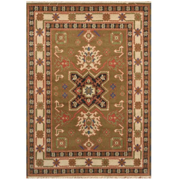 Indo Hand-knotted Tribal Kazak Wool Rug (4'8 x 6'7)