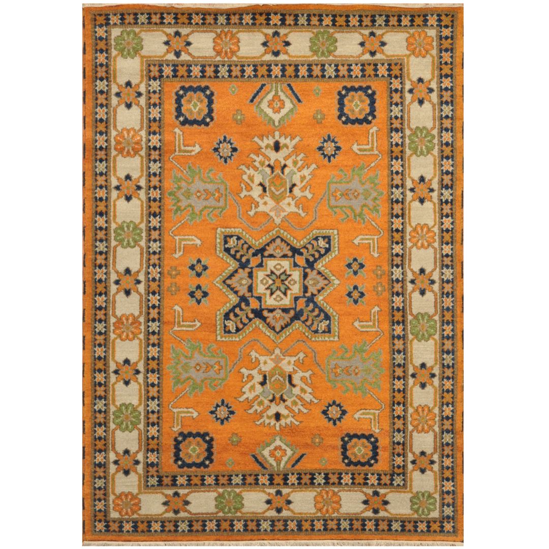 Indo Hand-knotted Tribal Kazak Wool Rug (5'7 x 8')