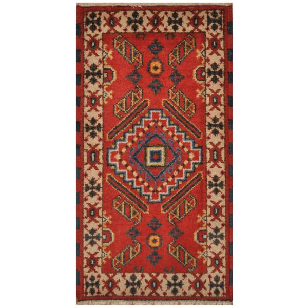 Indo Hand-knotted Tribal Kazak Wool Rug (2'3 x 4')