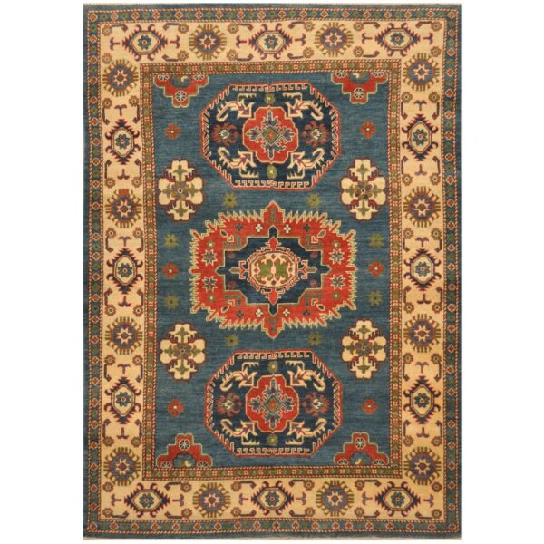 Afghan Hand-knotted Tribal Kazak Wool Rug (4'10 x 7')