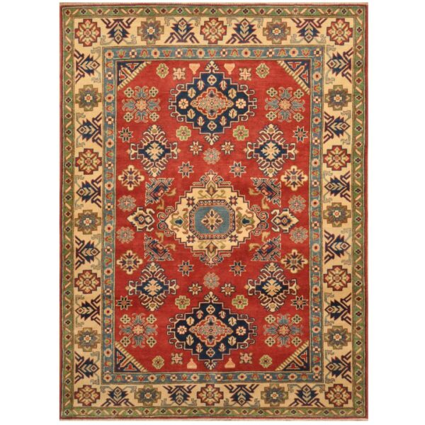 Afghan Hand-knotted Tribal Kazak Wool Rug (4'10 x 6'8)