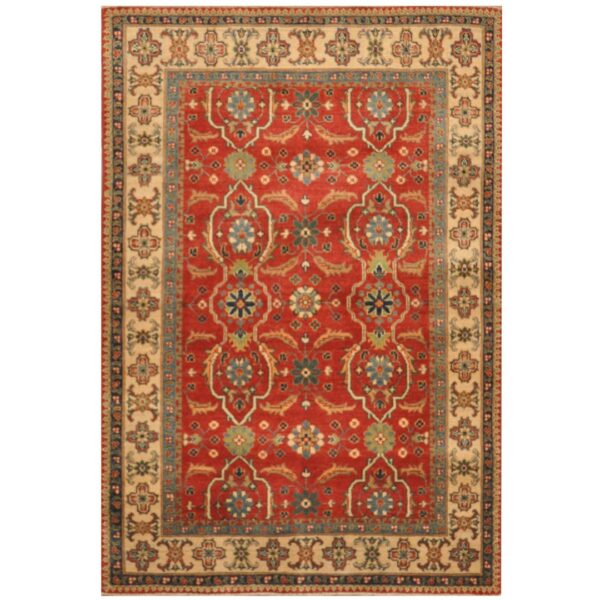 Afghan Hand-knotted Tribal Kazak Wool Rug (4' x 6')