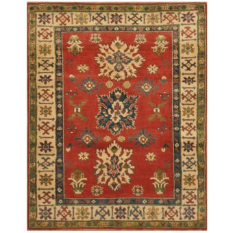 Afghan Hand-knotted Tribal Kazak Wool Rug (4' x 5'1)