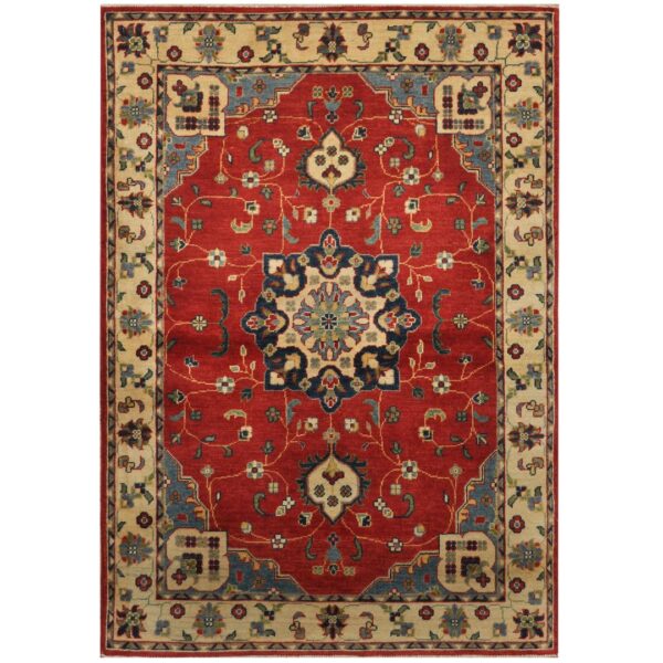 Afghan Hand-knotted Tribal Kazak Wool Rug (4'1 x 5'8)