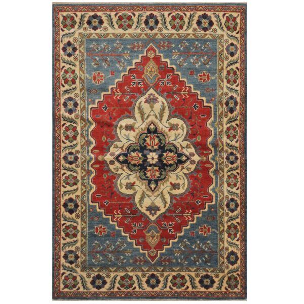 Afghan Hand-knotted Tribal Kazak Wool Rug (4'1 x 6'3)