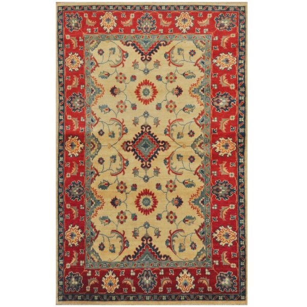 Afghan Hand-knotted Tribal Kazak Wool Rug (4' x 6'5)