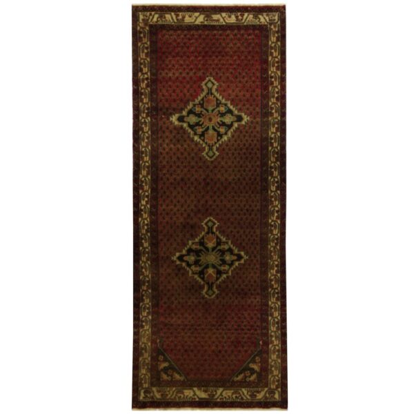 Persian Hand-knotted Hamadan Wool Runner (3'5 x 9'2)
