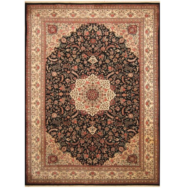 Indo Hand-knotted Tabriz Wool & Silk Rug (10' x 14')
