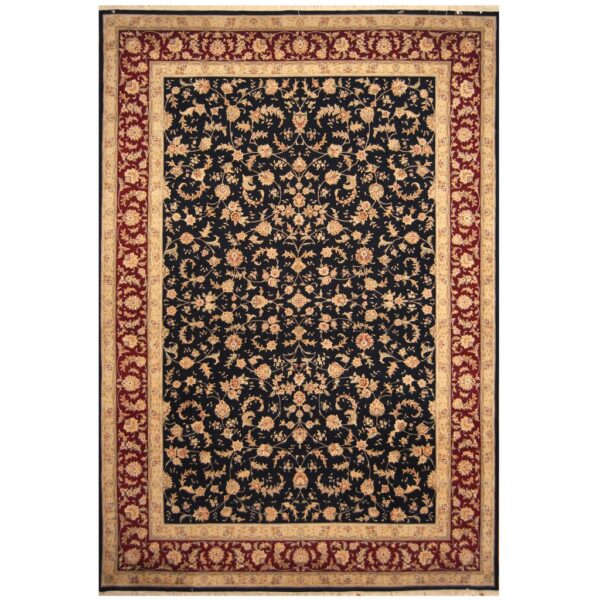 Indo Hand-knotted Vegetable Dye Tabriz Wool & Silk Rug (10' x 14'4)