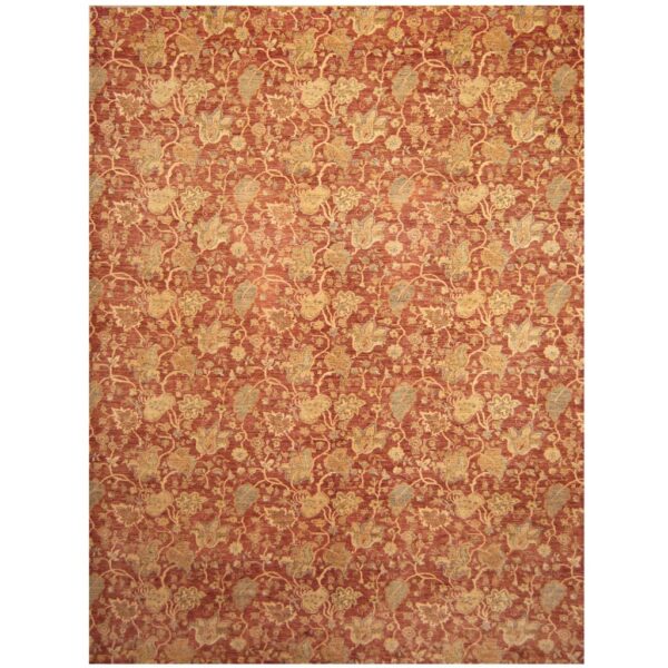 Afghan Hand-knotted Vegetable Dye William Morris Wool Rug (10' x 13'4)