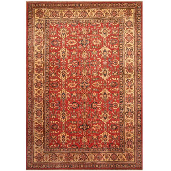 Afghan Hand-knotted Vegetable Dye Kazak Wool Rug (9'9 x 14'1)