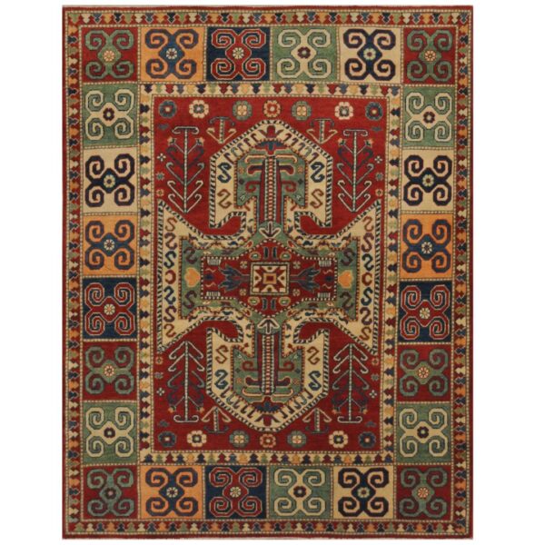 Afghan Hand-knotted Kazak Wool Rug (5'2 x 6'7)