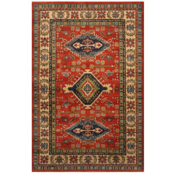 Afghan Hand-knotted Kazak Wool Rug (6' x 8'5)
