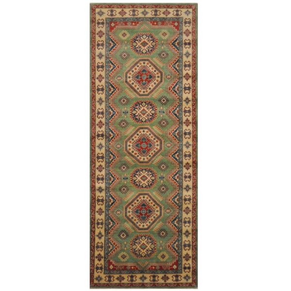 Afghan Hand-knotted Kazak Wool Runner (4'10 x 13'5)