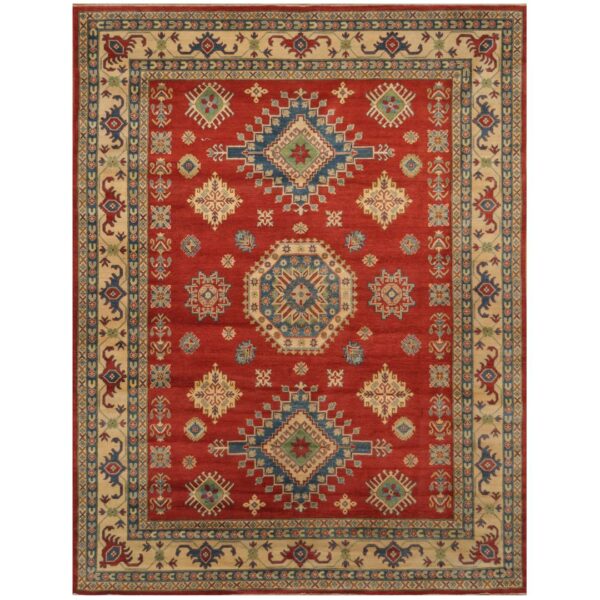 Afghan Hand-knotted Kazak Wool Rug (9'1 x 12'1)