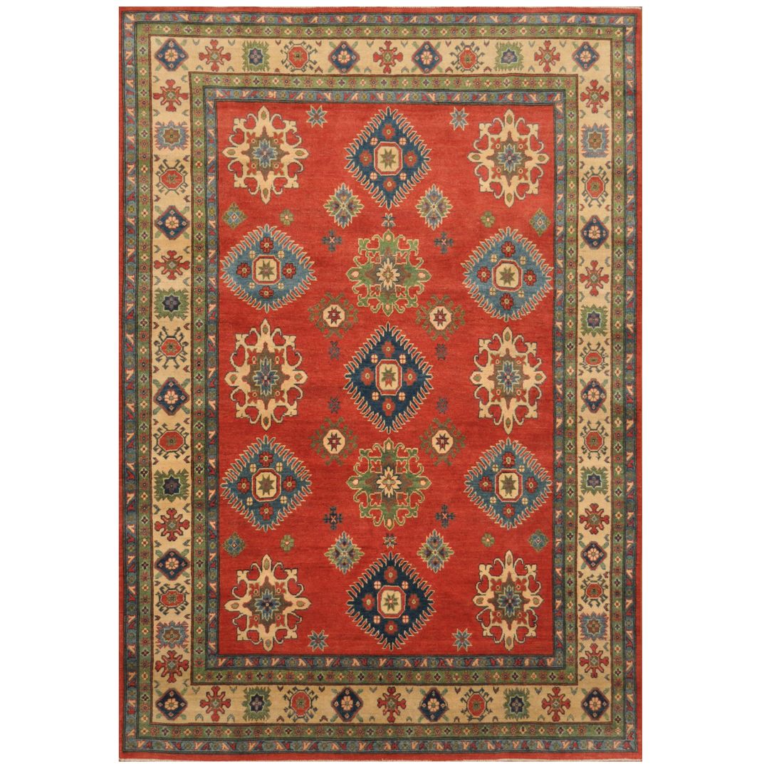 Afghan Hand-knotted Kazak Wool Rug (6'8 x 9'7)