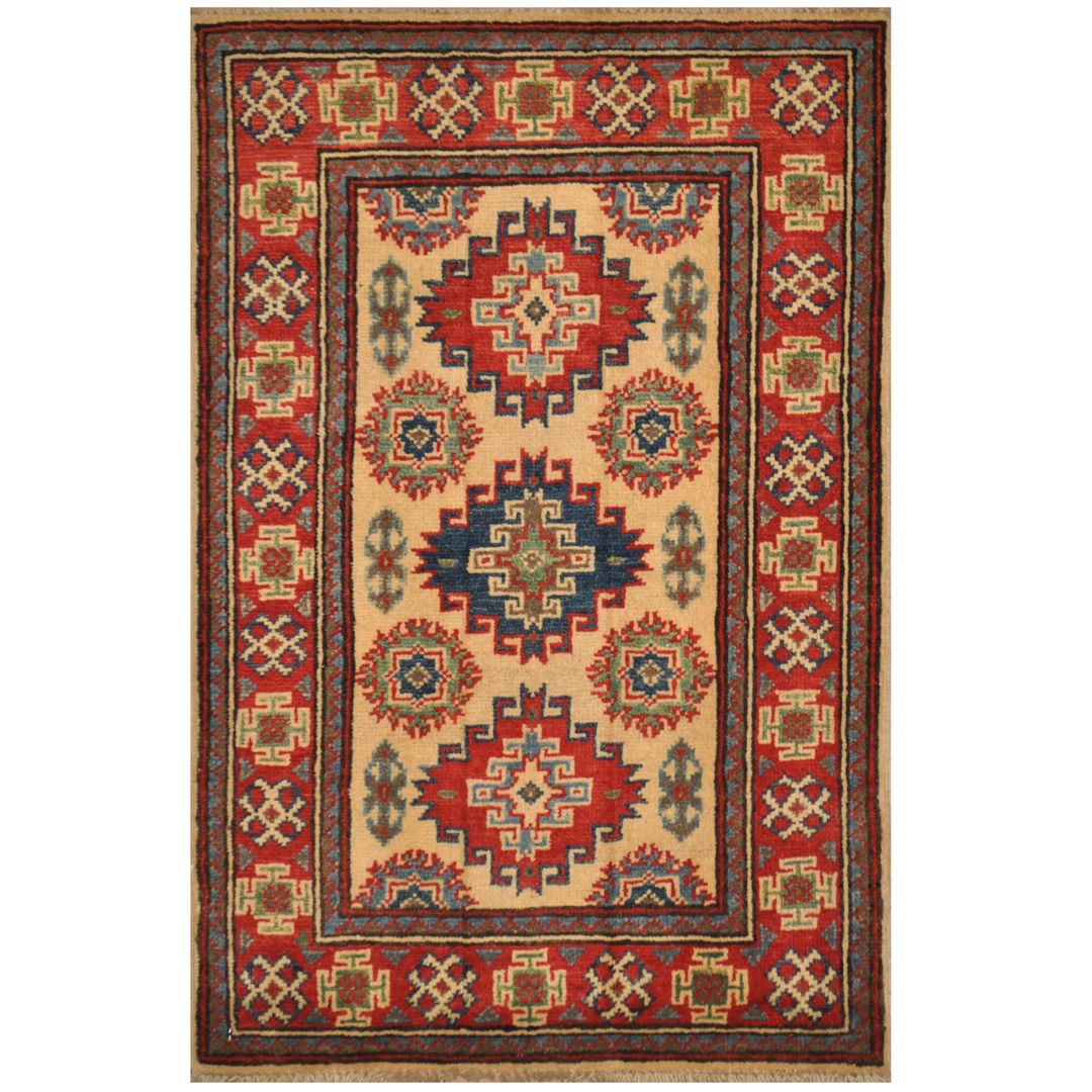 Afghan Hand-knotted Kazak Wool Rug (2' x 3')
