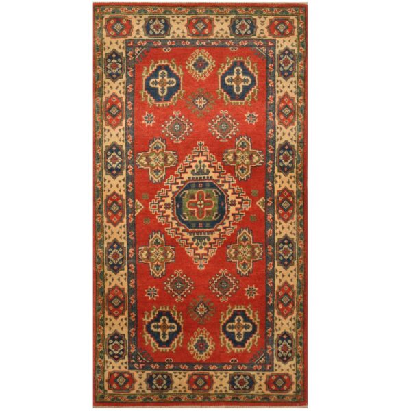 Afghan Hand-knotted Kazak Wool Rug (2'9 x 5'1)