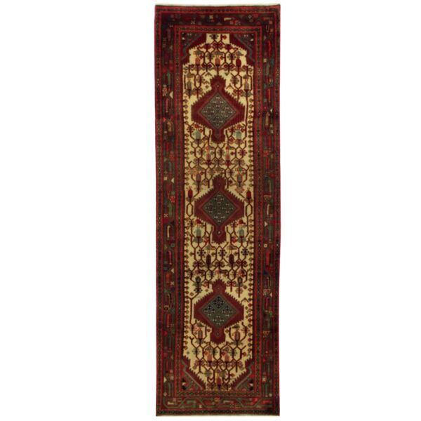 Persian Hand-knotted Hamadan Wool Runner (3' x 10'3)
