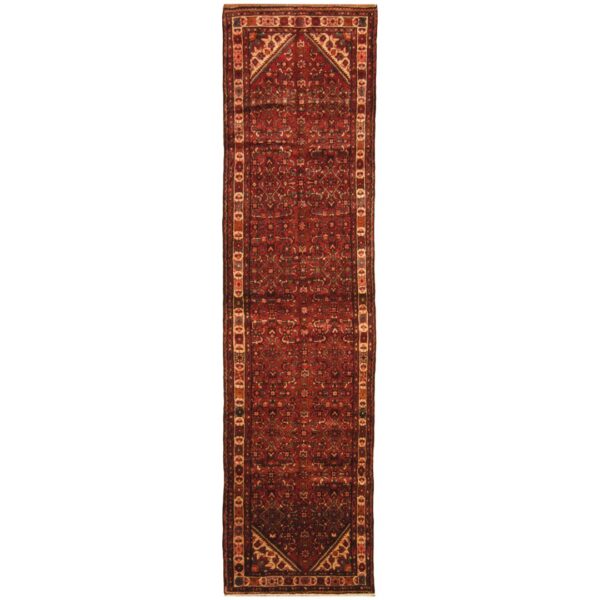 Persian Hand-knotted Hamadan Wool Runner (3'3 x 13'4)
