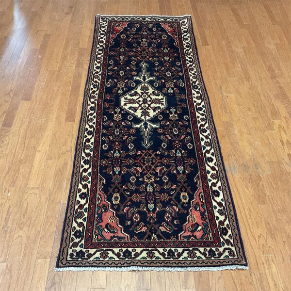 Persian Hand-knotted Hamadan Wool Runner (3'5 x 10'3)