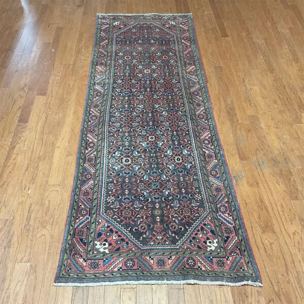 Persian Hand-knotted Hamadan Wool Runner (3'3 x 10')