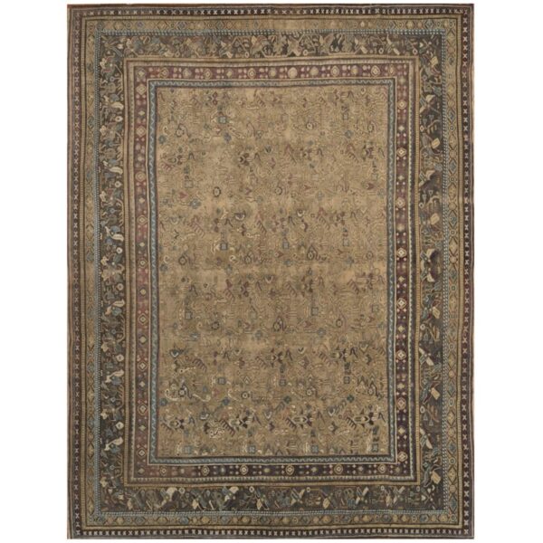 Indo Hand-knotted 1880s Agra Wool Rug (11' x 15')
