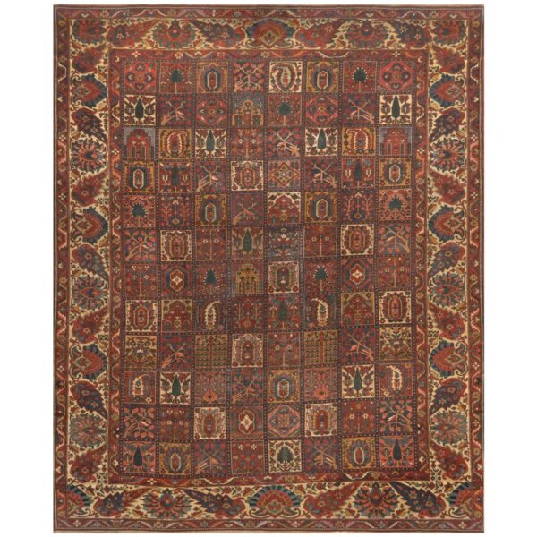 Persian Hand-knotted 1920s Bakhtiari Wool Rug (12'6 x 15'7)
