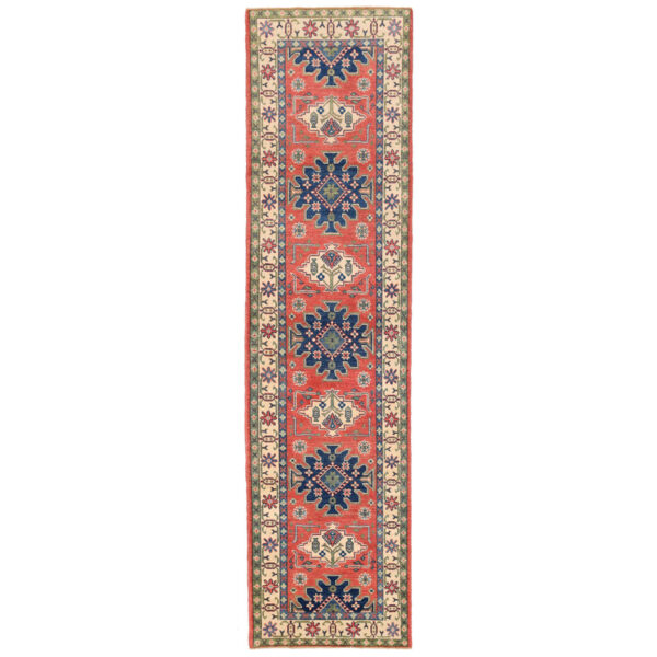 Afghan Hand-knotted Kazak Wool Rug (2'7 x 10'2)