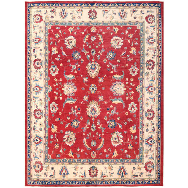 Afghan Hand-knotted Vegetable Dye Oushak Wool Rug (10'1 x 13'7)