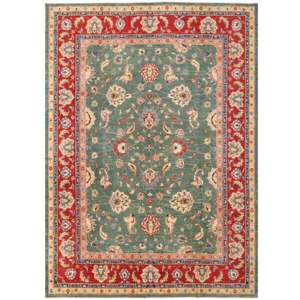 Afghan Hand-knotted Vegetable Dye Oushak Wool Rug (10'1 x 14'1)