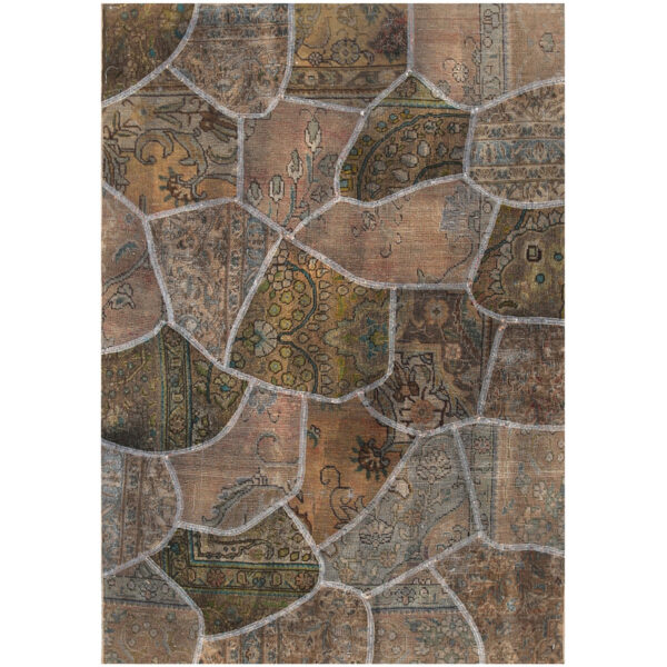 Pak Persian Hand-knotted Patchwork Wool Rug (4' x 5'8)