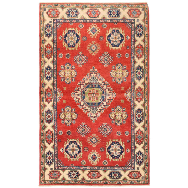 Afghan Hand-knotted Vegetable Dye Kazak Wool Rug (3' x 5')