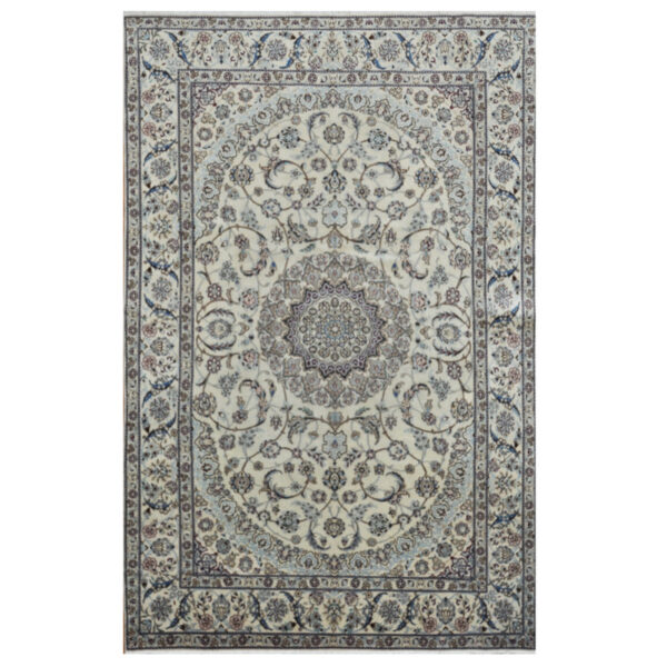 Persian Hand-knotted Semi-antique 1960's Nain Wool & Silk Rug (6'6 x 10')
