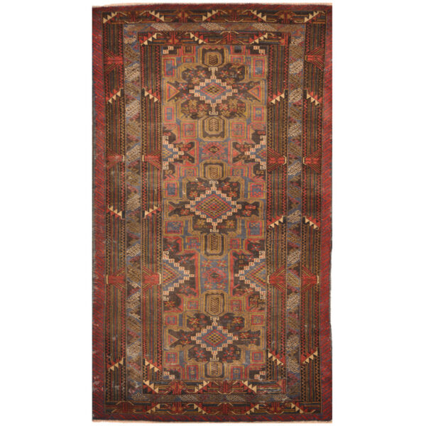 Afghan One-Of-A-Kind Tribal Balouchi Wool Rug (3'6 x 6')