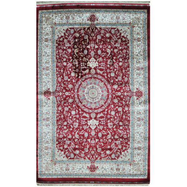 Indo Hand-Knotted Kashmiri Silk Rug (4' x 6')