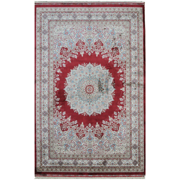 Indo Hand-Knotted Kashmiri Silk Rug (4' x 6')