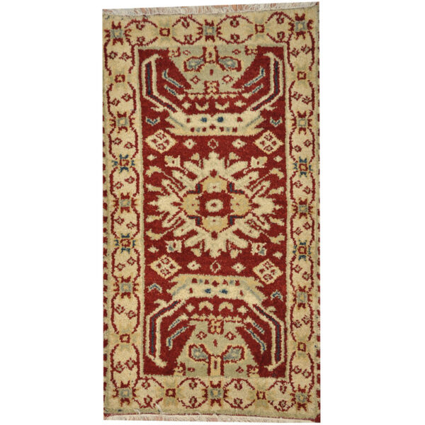 Indo Hand-Knotted Tribal Kazak Wool Rug (2'1 x 4'1)