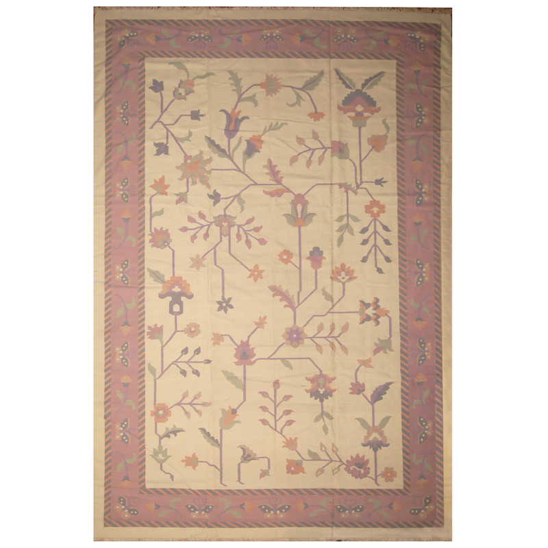 Indo Hand-woven Dhurrie Wool Rug (12'1 x 17'10)