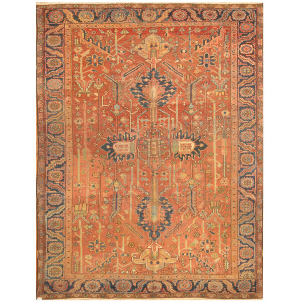 Persian Hand-knotted Antique 1900's Heriz Wool Rug (8' x 11'8)