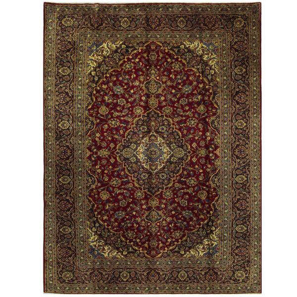 Persian Hand-knotted Kashan Wool Rug (9'1 x 12'4)